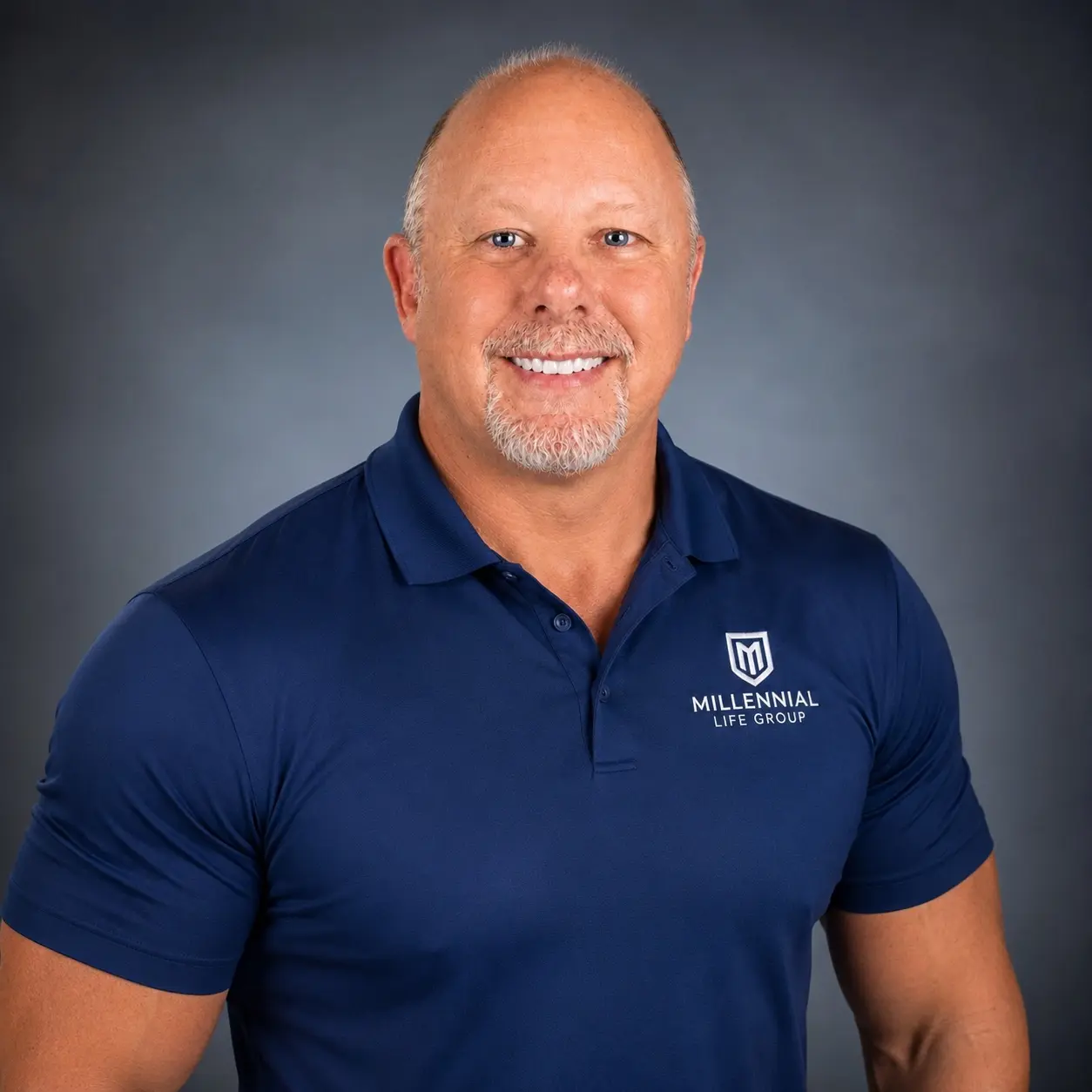James Michael Kaufer wearing a Millennial Life Group polo